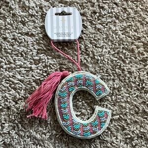 Beaded Letter C Ornament with Tassel